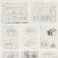 Resident&#039;s sketches for construction of Les Vignes Blanches