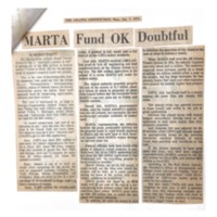 &quot;MARTA Fund Doubtful&quot;: The Atlanta Constitution newspaper article